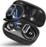 Juhtmevabad Bluetooth k&otilde;rvaklapid, Bluetooth 5.3 Stereo, k&otilde;rvaklapid, m&uuml;ra summutav mikrofon, IPX7 veekindlad k&otilde;rvaklapid treeninguks/jooksuks, l&auml;ikiv must