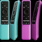 [2 Pack] &Uuml;hildub Samsung Smart TV Remote BN59 seeria, kerge silikoonist kaitsekott, l&ouml;&ouml;gikindel, libisemiskindel, helendav lilla ja taevasinine