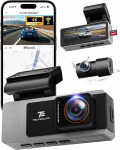Dash Cam ees ja taga 4K Dual Dash Cam Dash kaamera autode jaoks koos Starlight Night Vision, 160 &deg; ees ja 150 &deg; taga lai nurk, GPS, WDR, G-sensor, 24H parkimisrežiim, 64 GB kaart kaasas.