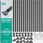 Delamu kaablikatted seinakaablitele 255-tolline must kaabli peidus suur kaablikate 3-4 kaablile seinal Kaablikate jooksurajale must TV kaablijuhtimine 38 x 42 x