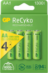 GP ReCyko laetav 4 x 1300mAh AA patareid Eellaetud laetavad akud 1300mAh