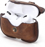 Hiram Crazy Horse nahast k&otilde;rvaklappide &uuml;mbris, mis &uuml;hildub AirPods Pro'ga, vastupidav ja pehme nahast reisikott koos v&otilde;tmehoidjaga