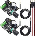 2tk PAM8610 Kahe kanaliga 12V HD digitaalne audiov&otilde;imendi plaat suure v&otilde;imsusega 2 x 15W D Audio Stereo suure v&otilde;imsusega v&otilde;imendi plaat koos 3,5 mm audiokaabliga DC pistikukaabliga