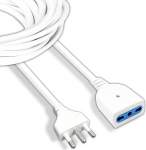 V-TAC 5 meetri pikenduskaabel pistikupesaga 10/16A Bypass - pikendusjuhe koju, kontorisse, poodi, t&ouml;&ouml;le - raskeveokohane - pistik 16A valge