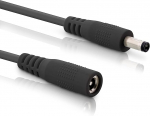 InLine - DC pikenduskaabel, universaalne toiteallika pikenduskaabel LED ribade, turvakaamerate, printerite, ruuterite, l&uuml;litite ja palju muu jaoks, DC pesa/liitmik 5,5 x 2,1 mm, must, 5 m
