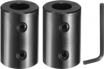 sourcing map 2 St&uuml;ck Wellenkupplung, 1,6 cm Bohrung 3,8 cm Au&szlig;endurchmesser, 5,1 cm L&auml;nge, schwarz oxidierter Stahl, starre Kupplung mit Sechskantschl&uuml;ssel f&uuml;r 3D-Drucker, Motorrad (2 Schrauben pro