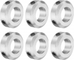 sourcing map 6-teiliges Schraubenhals-Set, 17 mm Bohrung, Schaftmanschetten aus Aluminiumlegierung, 32 mm Au&szlig;endurchmesser, 10 mm Breite, Achsmanschette f&uuml;r Linearstangenwellenf&uuml;hrung