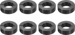 sourcing map 8 St&uuml;ck einteilige Klemmmanschette mit 2,2 cm Bohrung, einteiliger Klemmkragen, 3,8 cm Au&szlig;endurchmesser, 1,27 cm Dicke, schwarzes Oxidstahl-Set, Schraubverschluss-Kragenklemme