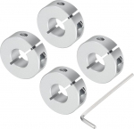 sourcing map Single Part Wave Collar Set for 15mm Shank, One Piece, 4 x 35mm Outside Diameter, 12mm Thickness, Aluminum Alloy Clamping Collar with M5 Adjustment Screws and a