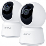 Laxihub 360&deg;CAbdeckung Pan Tilt Home Security Cameras 2PC, 1080p Full HD Indoor-Kamera w / Nachtsicht & Zwei-Wege-Audio, Smart Baby Monitor Pet Kamera mit Telefon APP