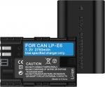 LP-E6N 7.2V 2750mAh Li-ion aku - asendusaku Canon LP-E6, LP-E6N aku Canon C700, XC15, EOS 60D, 70D, 80D, 90D, 5D Mark II III ja IV, 5DS, EOS R, 2 tk, pakendis.