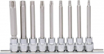 KS Tools 918.1550 3/8" CHROMEplus mutrikomplekt TX, pikk, 9 tk T20-T60
