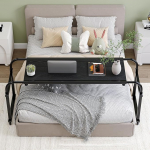 &Uuml;le voodi tabeli, reguleeritav ratastega, haiglavoodi tabel, raskeveokite laud, Queen Size Computer Rolling Bed Table, Standing Workstation, Laptop Cart for Black