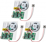 3 USB helimooduli pakett, MP3 helikiibi moodul, MP3 helimoodul, salvestatav h&auml;&auml;lemoodul, muusika h&auml;&auml;le salvestamise moodul koos k&otilde;lariga, helikiip DIY kaartide, kingituste, m&auml;nguasjade, DIY jaoks.