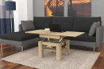 Cleo Design kohvilaud reguleeritava k&otilde;rgusega 57-69 cm, hingedega 75 / 150 cm Sonoma tammepuust