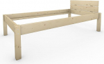 Tuga Wood Daybett Tech Naturaalne t&auml;ispuit T&ouml;&ouml;tlemata t&auml;ispuidust voodi Puuvoodi FSC 300 kg 100 x 200 cm Ekstra k&otilde;rgus 48 cm