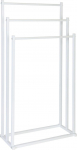 Relaxdays 34" H x 17" W x 8" D 86cm x 44cm x 21cm Metallist 3 riba vannitoa seisev r&auml;tikuratas valge