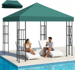 Asenduskatuse varikatus Gazebo 3 x 3 m - veekindel ja UV-kaitsega (95%) - 300D pol&uuml;ester PA kattega - kiire kokkupanek aeda, telkimiseks, terrassiks ja v&auml;li&uuml;ritusteks, roheline.
