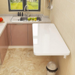 Klappbare Wandhalterung f&uuml;r kleine R&auml;ume und lihtsam Klapptisch f&uuml;r Waschk&uuml;che, K&uuml;che, Esszimmer, Arbeitszimmer, K&uuml;che, Esszimmer, Bar, Esszimmer