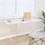 ZEYUAN 342649 Kokkupandav seinalaud High-Gloss White 100 x 60 x 56 cm puidust materjalist kokkupandav laud seinalaud kokkupandav laud s&ouml;&ouml;gilaud