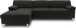 DOMO. collection Junin nurgadiivan, L-kujuline diivan, kaasaegne diivan, polsterdatud nurgas, pikitool vasakule, 251 x 150 x 72 cm (B x S x K x K), must