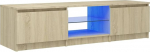 Homgoday TV kapp LED tuledega Sonoma tammepuust 140 x 40 x 35,5 cm meelelahutuskeskuse kapp TV kapp HiFi kapp Stereo kapp TV kapp elutoa m&ouml;&ouml;bel kodu siseruumides hoiukapp