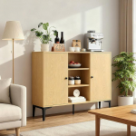 Magamistoa kapp 120 cm, k&ouml;&ouml;gikapp, k&ouml;&ouml;gikapp 2 uksega, 7 kambrit, 2 liikuvat riiulit ja metallraam, 120 x 35 x 93 cm, tammepuidust v&auml;limus
