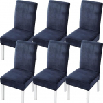 Velvet Stretch s&ouml;&ouml;gitooli katted, Parsons Chair Cover eemaldatav pestav k&ouml;&ouml;k dekoratiivsed tooli kaitsja Slipcover k&ouml;&ouml;gitoolile (v&auml;rv : D, suurus : 6 t&uuml;kki)