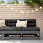 Modulares Gartensofa Kiefernholz als Garten-Ecksofa aus Massivholz Kiefer f&uuml;r die Terrasse mit massivem Kiefer Gartenm&ouml;bel Set in Latten-Design 2 STK.