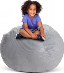 Creative QT Stuff 'n Sit, eriti suur 38" Bean Bag hoiukott pehmete m&auml;nguasjade ja m&auml;nguasjade jaoks - helehall Corduroy