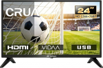 CRUA VIDAA Smart TV, 24-tolline (60 cm) televiisor, 1366 x 768 HD TV, LED TV HDMI/USB/AV IN/kompaktne ja nutikas teie koju, must [energiaklass E]