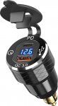 QC 3.0 Rocker USB laadija pistikupesa 12V/24V Dual USB auto pistikupesa roheline LED voltmeeter veekindel Marine sigaretis&uuml;&uuml;taja adapter kiire laadimine 3.0 Rocker l&uuml;liti paneel paadi UTV ATV RV