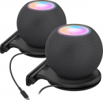 AHASTYLE HomePod Mini seinakinnitus ABS-jalamahoidja koos kaablijuhtimise tarvikutega Apple HomePod Mini jaoks koos kruvidega Ruumis&auml;&auml;stlik k&ouml;&ouml;gi, vannitoa ja magamistoa jaoks (must_2 tk)