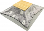 Talvine Kotatsu neli t&auml;ispuidust kohvilauda, madal laud laua all oleva k&uuml;ttega, madal kohvilaud igaks aastaajaks (v&auml;rv : pruun, suurus : 75 x 75 x 40cm) (pruun 75