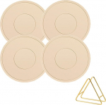 Runde Tischsets Set 4er mit Dreieckigem Aufbewahrungsst&auml;nder - rutschfeste & Waschbare Silikon Platzsets mit Hitzeschutz | F&uuml;r Wohnzimmer, Restaurant & Hotel(Size:16cm,Color:Wei&szlig;)