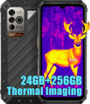 Ulefone Power Armor 18T Ultra Outdoor mobiiltelefon 5G nutitelefon, Dimensity 7050 24GB + 512GB, 108MP + soojuskaamera, 9600mAh, 6.58 tolli FHD+, Android 14 IP68 mobiiltelefon ilma lepinguta,