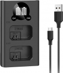 KWTOUL NP-FW50 Battery Charger USB Dual Charger with LCD Display Compatible with Sony A6000 A6300 A6400 A6500 A7 A7II A7RII A7SII A7S A7S2 A7R A7R2 A5100 A5000 RX10 RX10II Cameras