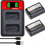 Pickle Power 2 x 1500 mAh NP-FW50 aku koos LED-laadijaga Sony Alpha A3000, A5000, A5100, A6000, A6300, A6400, A6500, A7, A7II, A7RII ja RX10 NEX-3/5/7 seeria jaoks