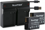 Blumax 2 x aku Asendab Panasonic DMW-BLC12 / DMW-BLC12-E 1000 mAh + Mini Dual Charger USB &Uuml;hildub Lumix DMC: G5 / G6 / GX8 / G70 / G81 / GH2 / FZ200 / FZ300 / FZ1000 / FZ2000 / Leica'ga