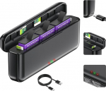 CITYORK 3tk 2400mAh aku ja 3-kohaline laadija komplekt, mis &uuml;hildub Insta360 Ace/Ace Pro/Ace Pro 2, asendusaku Insta360 Ace/Ace Pro akulaadija komplekti tarvikud koos LED-indikaatoriga ja