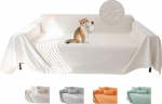 Sofaschoner Wasserdichte Sofabezug Aus Weichem Chenille Sofabezug 1/2/3/4 Sitzer Sofa&uuml;berwurf rutschfest Kratzfest f&uuml;r Haustiere Hunde Katzen Sofaschoner rutschfest Sofa &Uuml;berzug(White,90*180cm)
