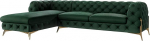 Milton Chesterfield nurgadiivan L-kujuline diivan Nurgadiivan Elutoa m&ouml;&ouml;bel Elu maastikuga polsterdatud diivan metalljalgadega 5-kohaline 305 x 200 x 73 cm Pudelroheline Vasakpoolne vasakpoolne