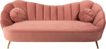 Riess Ambiente Arielle Retro 3-kohaline diivan 220 cm Dusky Pink Velvet 3-kohaline dekoratiivse tikkimisega diivan Kolmekohaline diivan