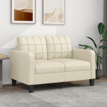 SECOLI diivan 3-kohaline diivan Lounge diivan v&auml;ike elutuppa / magamistuppa / kontorisse / korterisse - 2-kohaline - 120 cm - kreemikas - kunstnahk