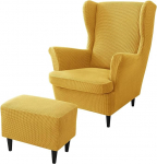rackbone Wingback Chair Covers, Wing Chair Cover ja Ottoman Stool Cover Diivan Cover Elastse rihma pestav tugitool kaitsev kate elutuba, 7