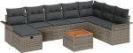 Rantry 9-osaline aia diivan komplekt koos pehmendusega Hall Poly Rattan Garden Lounge Model3359468