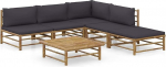 Festnight Garden Lounge Furniture, Patio Garden Furniture Set, Bambus Garden Lounge Diivan, Outdoor Couch Set, Garden Diivan Set, Patio Furniture