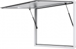 VEVOR Snack Window for Food Trucks, 1220 x 915 mm, Alumiiniumsulamist teenindusaken suupisteveokitele, kuni 85&deg; p&ouml;&ouml;rlev serveerimisaken koos markiisi ukse ja t&otilde;mbekonksuga, toiduautodele kasutamiseks