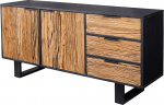 riess-ambiente.de Barracuda t&auml;ispuidust k&uuml;ljepink, 150 cm, Teak Mango, must metall, taaskasutatud, k&uuml;ljepink, kapp, elutuba, magamistuba, magamistuba