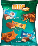 Mini Chocolate Bar Mix sisaldab piima-, biskviidi-, karamelli-, kookos- ja maap&auml;hklipatareid 4 tk. pakendis.